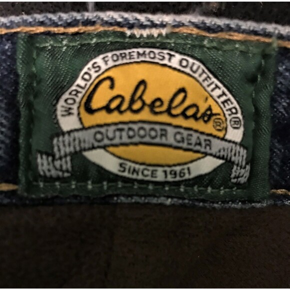 Cabela's Blue Jeans Men's Size 42x28 Brown Flannel Lined Relaxed Denim High Rise - Picture 10 of 12